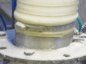 non-BFM® connector with product leaking on machinery