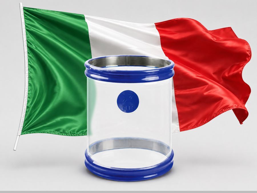 Connettore BFM® fitting con bandiera italiana sullo sfondo